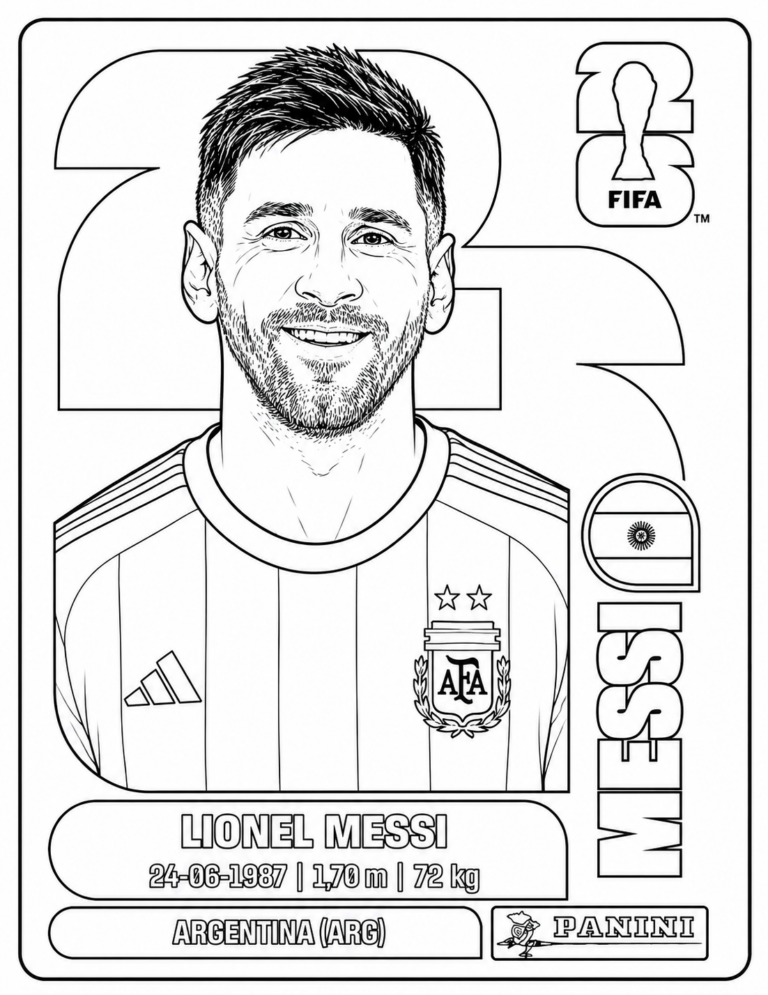 Álbum de estrellas del Mundial 2026: Cromos para colorear - Imagenes