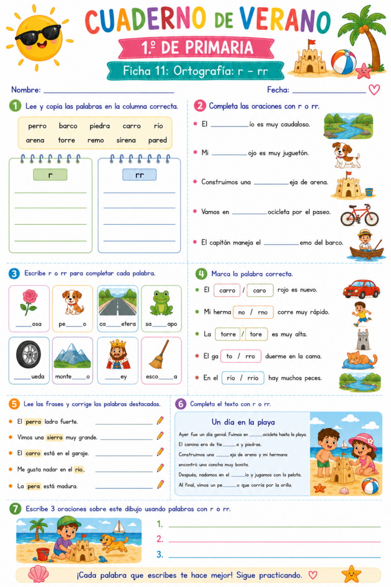 Cuaderno de Repaso Verano 2026 1º de Primaria y Primer Grado - Imagenes ...