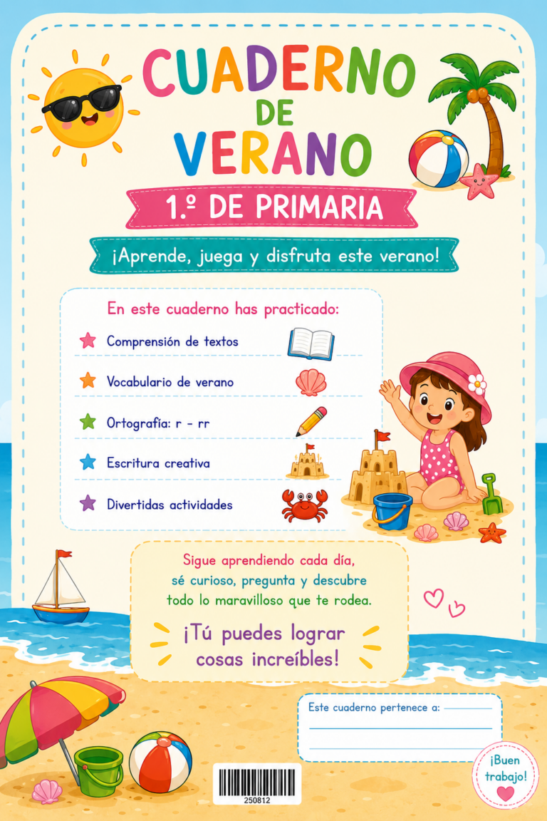 Cuaderno de Repaso Verano 2026 1º de Primaria y Primer Grado - Imagenes ...
