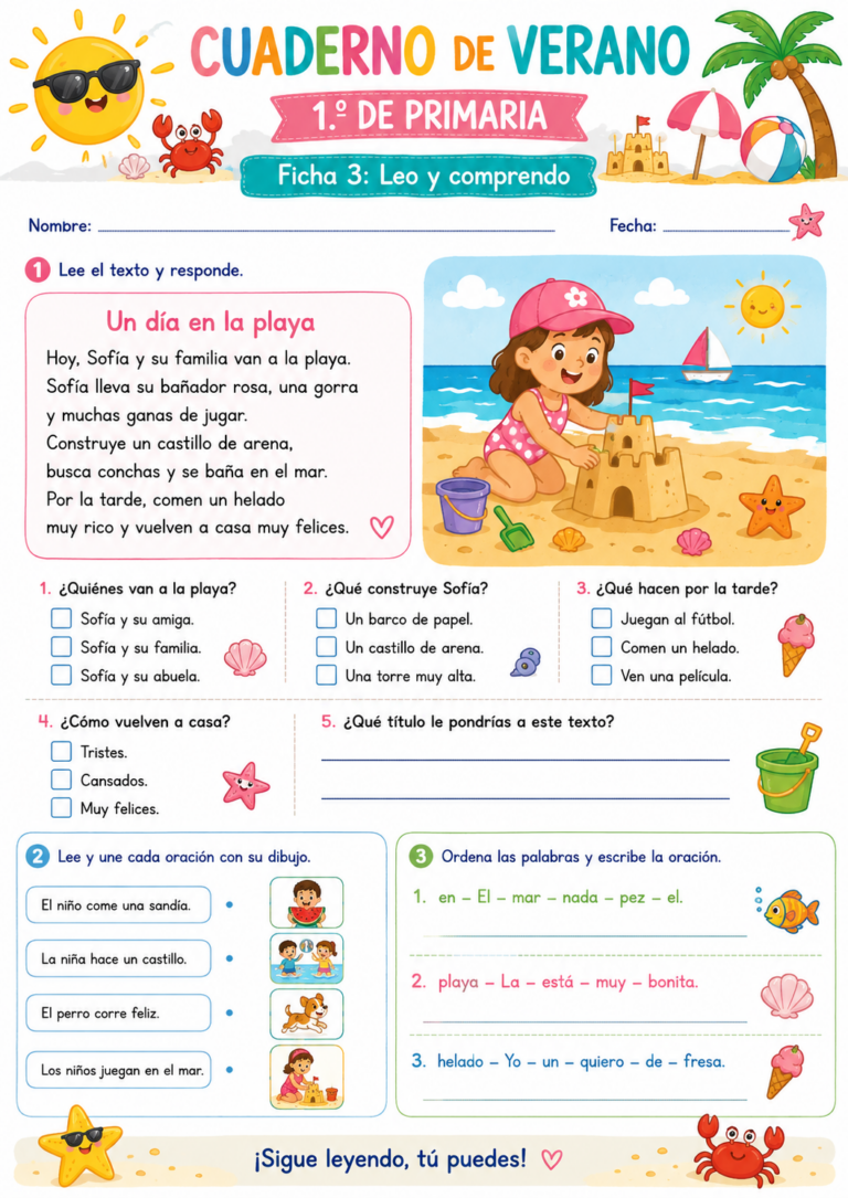 Cuaderno de Repaso Verano 2026 1º de Primaria y Primer Grado - Imagenes ...