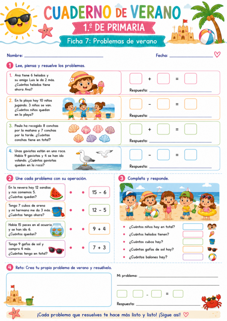 Cuaderno de Repaso Verano 2026 1º de Primaria y Primer Grado - Imagenes ...