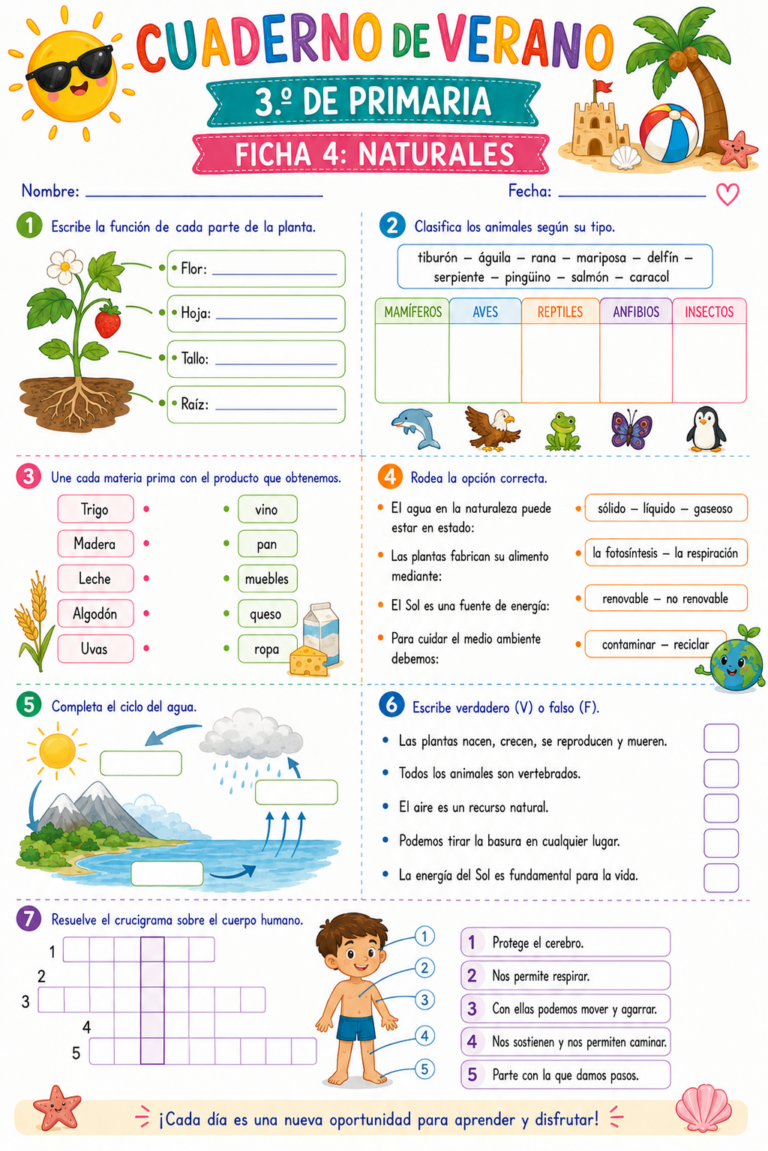 Cuaderno de Repaso Verano 2026 3º de Primaria y Tercer Grado - Imagenes ...