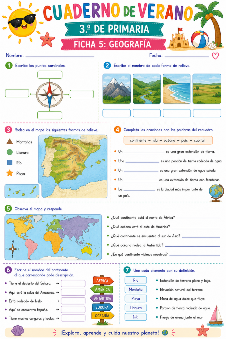 Cuaderno de Repaso Verano 2026 3º de Primaria y Tercer Grado - Imagenes ...