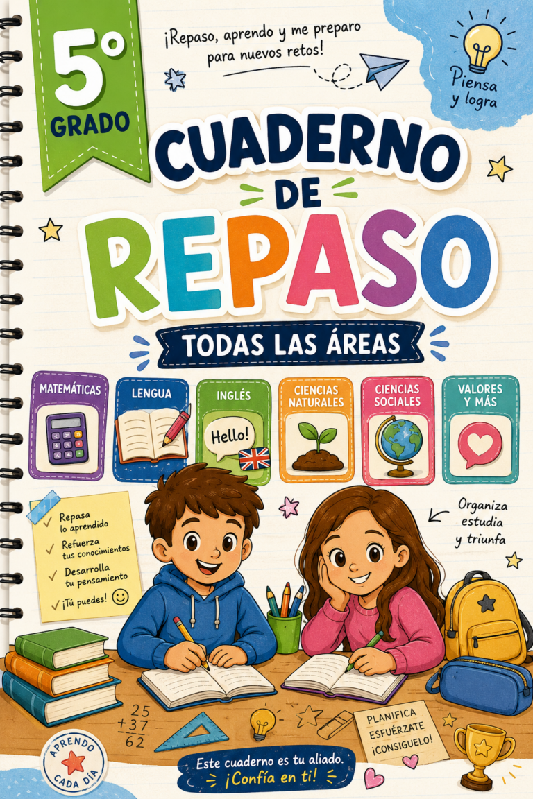 Cuaderno de Repaso Verano 2026 5º de Primaria y Quinto Grado - Imagenes ...